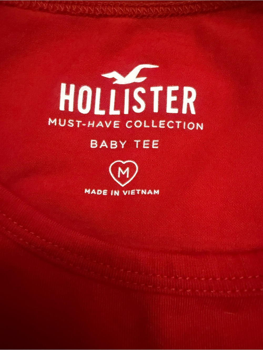 Hollister Red Side Cinch Ruched Baby Tee Size M - Picture 6 of 6